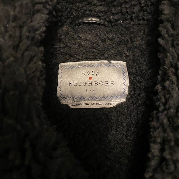 Leather Shearling Motorcycle Jacket - Picture 4 of 6